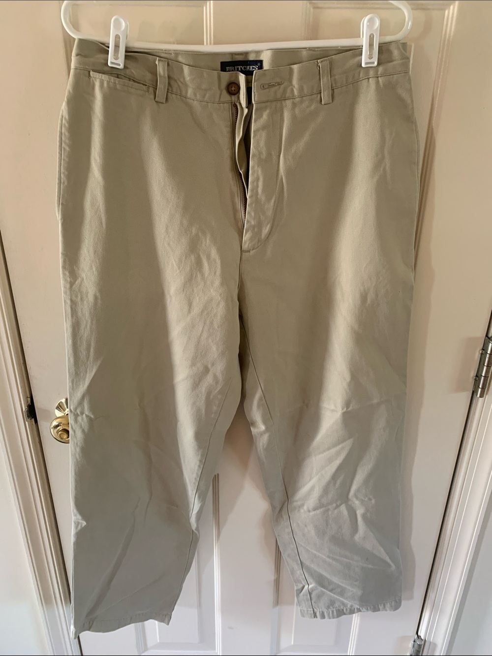 Men's Classic Khaki Chinos - Light Tan Flat Front